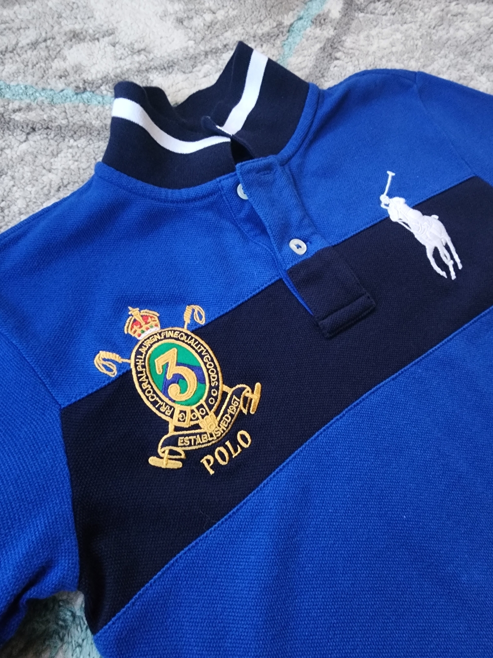 Polo Blue & Navy Boys' Rugby Polo Shirt Size 6